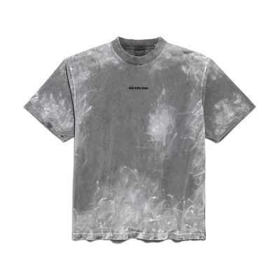 Balenciaga Grey Embroidered Logo Crewneck T-Shirt Regular Fit. 764235TRVI88499