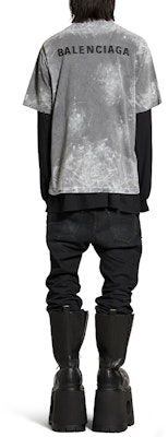 Balenciaga Grey Embroidered Logo Crewneck T-Shirt Regular Fit. 764235TRVI88499 Details for Balenciaga Grey Embroidered Logo Crewneck T-Shirt Regular Fit. 764235TRVI88499