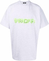 Balenciaga Grey Graffiti Logo Print Loose Fit T-Shirt. 676589TLVF11203 Balenciaga Grey Graffiti Logo Print Loose Fit T-Shirt. 676589TLVF11203