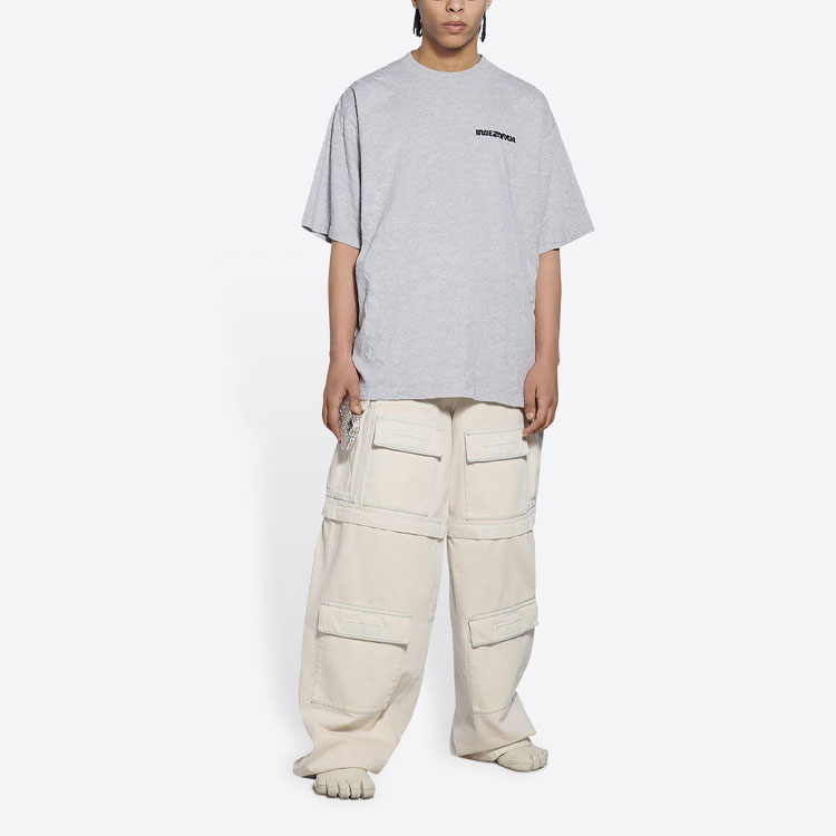 Balenciaga  Grey Logo Print Short Sleeve T-Shirt 675016TLVB31167 圖 4