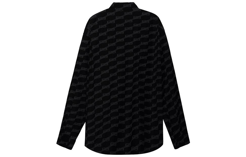 Balenciaga  Grey Loose-Fit Letter Logo Print Long Sleeve Shirt. 662983TML361269 圖 3