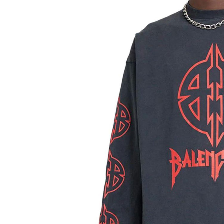 Details for Balenciaga  Grey Oversized Letter Print Crewneck Sweatshirt. 739027TPVI21568