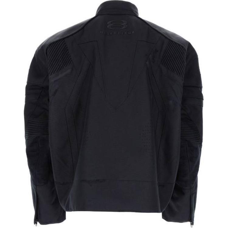 Lookbook 巴黎世家高领纯黑色拉链夹克 790734TKQ031000