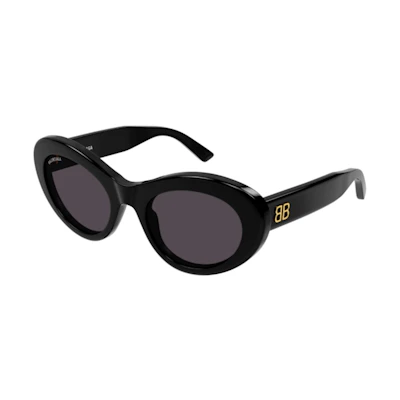 Balenciaga Irregular Acetate Sunglasses with Side Logo in Black. BB0294SK001