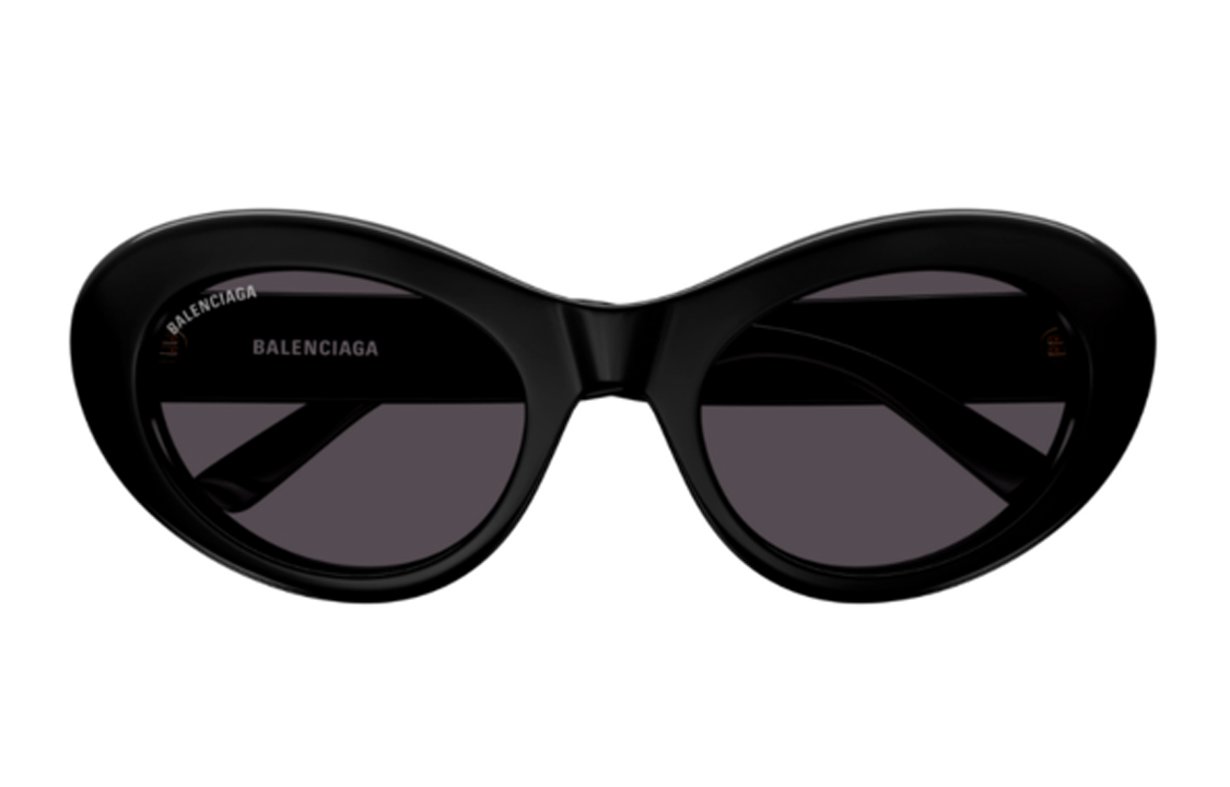 Shop Balenciaga Kacamata Hitam Acetate Tidak Beraturan dengan Logo Samping. BB0294SK001