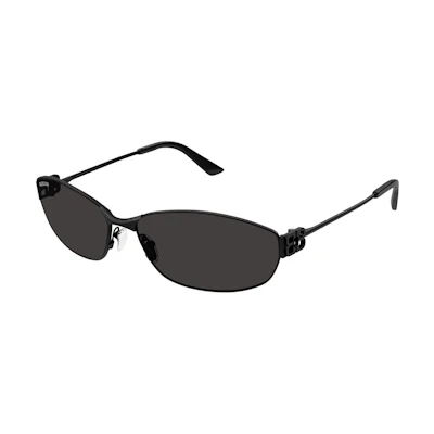 Balenciaga Irregular B-Logo Black Metal Sunglasses. BB0336S001