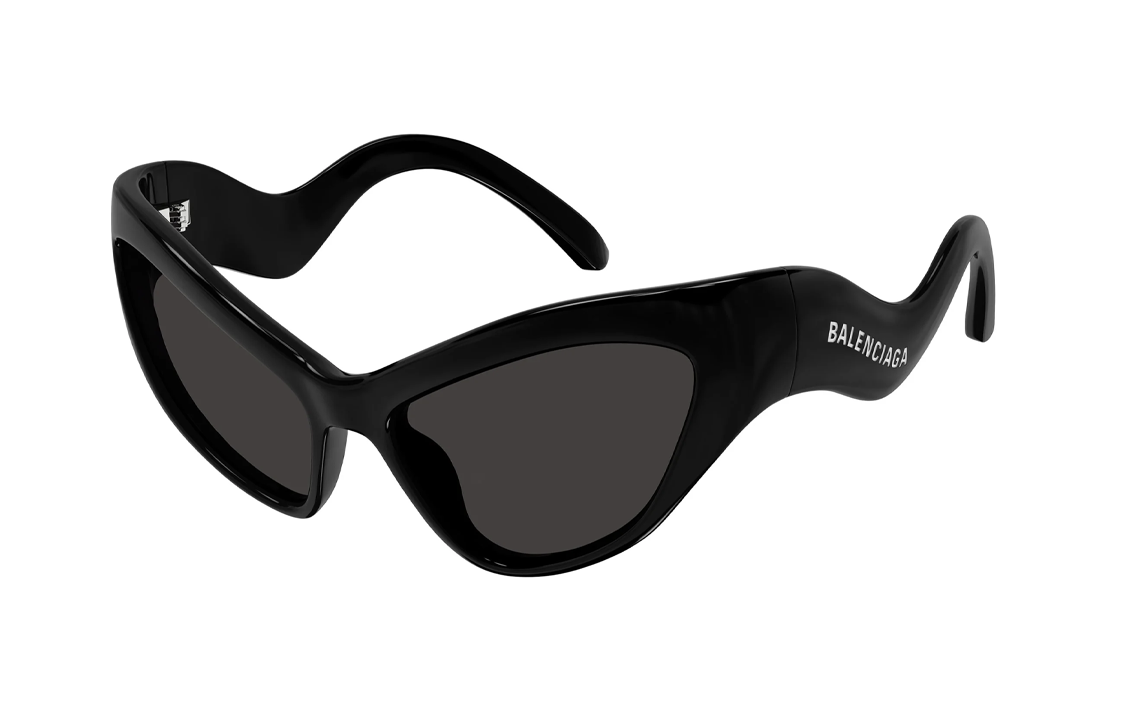 Balenciaga  Irregular Black Sunglasses with Lettered Temples. BB0319S001 圖 2