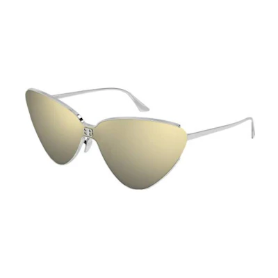 Balenciaga Irregular Logo Shield Sunglasses Silver Acetate Frame BB0191S005