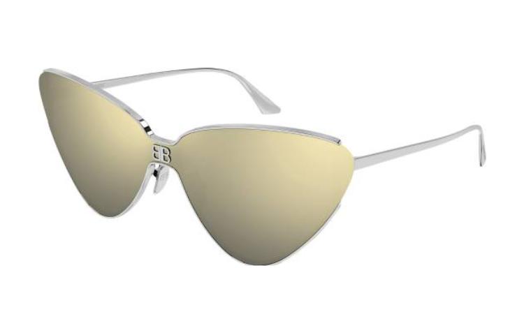 Order バレンシアガ イレギュラー ロゴ シールド サングラス シルバー アセテート フレーム BB0191S005