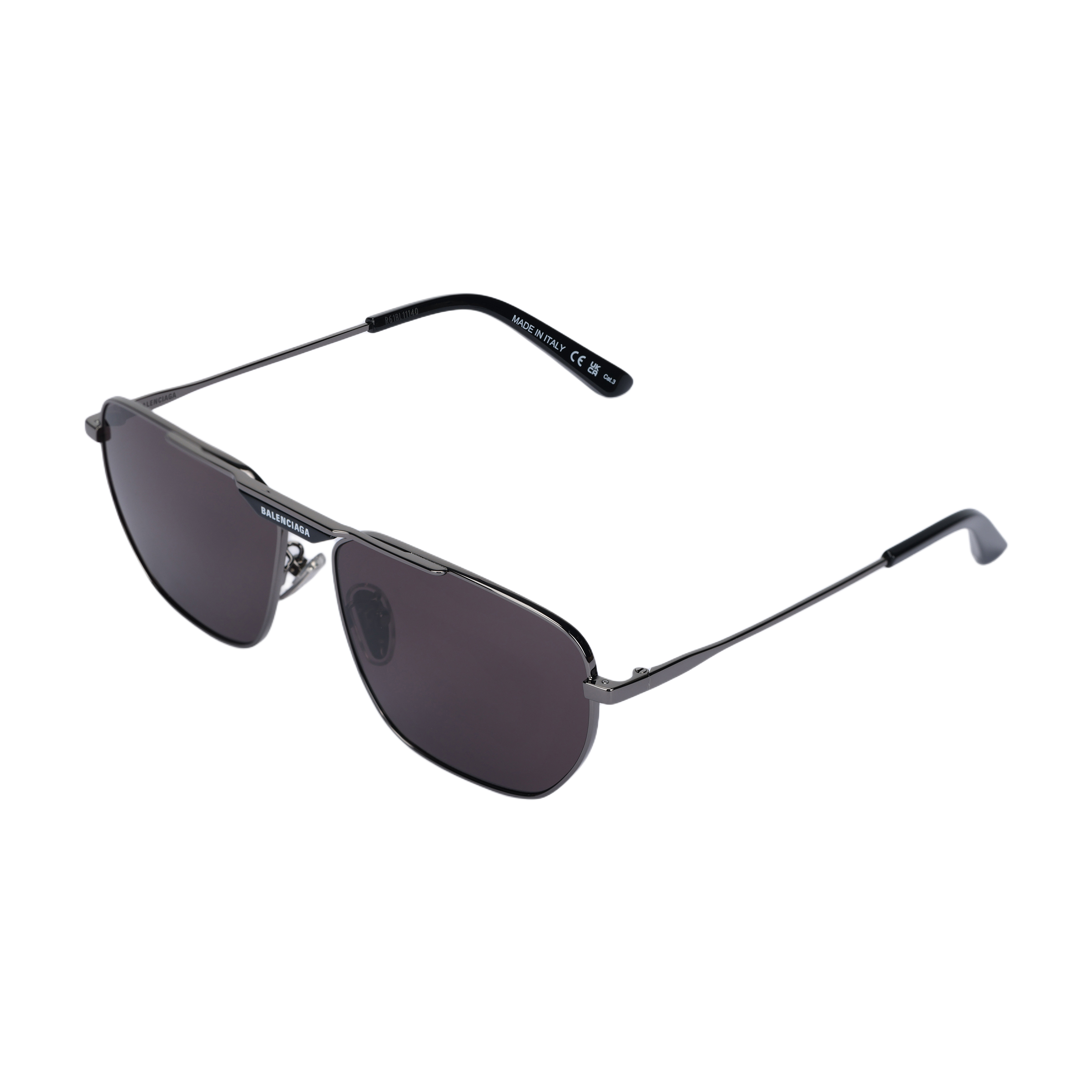 Balenciaga  Irregular Metal Letter Logo Sunglasses in Black. BB0298SA001