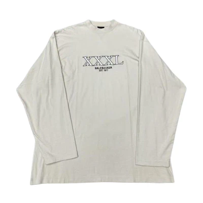 Balenciaga Letter Print Crewneck Long Sleeve Regular Fit T-Shirt. 720250TNVD89784