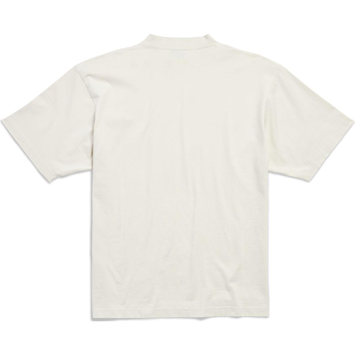 Balenciaga  Logo Embroidered Crewneck T-Shirt Regular Fit Off-White. 764235TQVS89121 圖 3