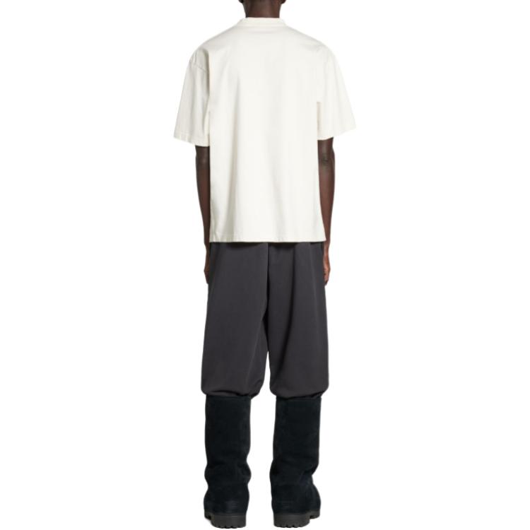 Balenciaga  Logo Embroidered Crewneck T-Shirt Regular Fit Off-White. 764235TQVS89121 圖 5