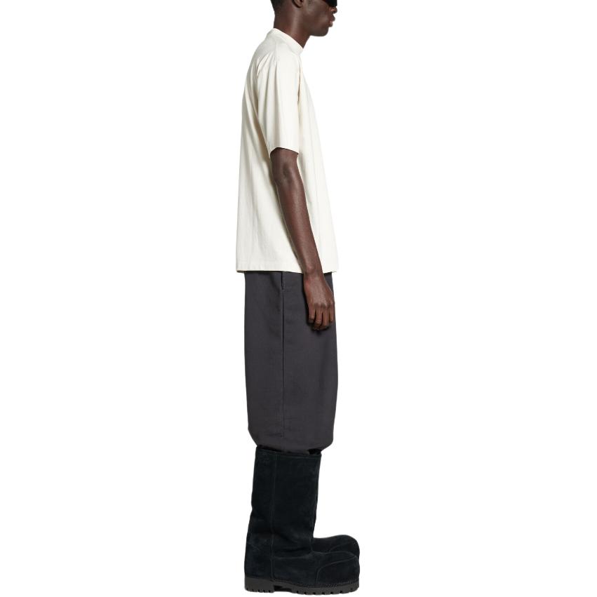 Balenciaga  Logo Embroidered Crewneck T-Shirt Regular Fit Off-White. 764235TQVS89121 圖 6