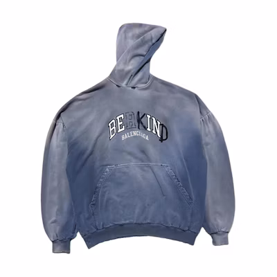 Balenciaga Logo Gradient Washed Vintage Hoodie Regular Fit Blue 761458TPVD64313