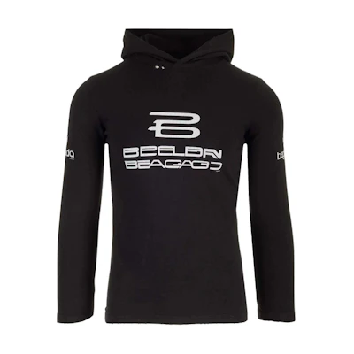 Balenciaga Logo Hoodie Black Regular Fit Pullover. 790374TQVG29034