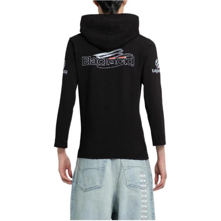 Details for Sudadera con logo de Balenciaga, negra, corte regular. 790374TQVG29034