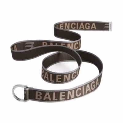 Balenciaga Logo Polyester Belt Dark Green 3.5CM Wide 703137210AA3561