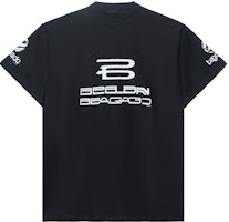 Balenciaga Logo Print Black Oversized Crewneck T-Shirt. 787358TQVG11569 Balenciaga Logo Print Black Oversized Crewneck T-Shirt. 787358TQVG11569