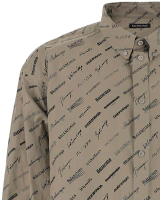 Balenciaga Kemeja Logo Print Kancing Kuning Coklat Regular Fit. 662983TNLL19763 Purchase Balenciaga Kemeja Logo Print Kancing Kuning Coklat Regular Fit. 662983TNLL19763