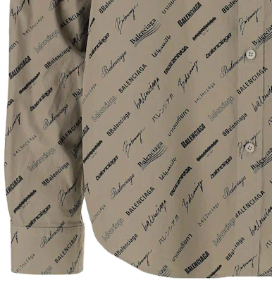 Balenciaga Kemeja Logo Print Kancing Kuning Coklat Regular Fit. 662983TNLL19763 Cheap Balenciaga Kemeja Logo Print Kancing Kuning Coklat Regular Fit. 662983TNLL19763