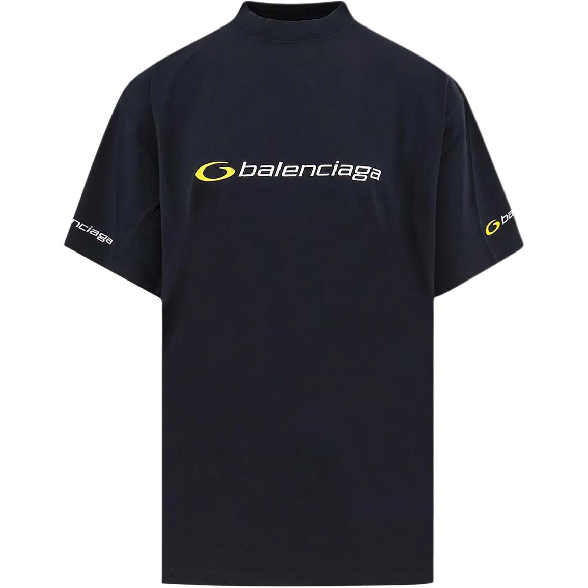 Balenciaga  Logo Print Half-Turtleneck Loose T-Shirt Black 831305TSVD21569 圖 2