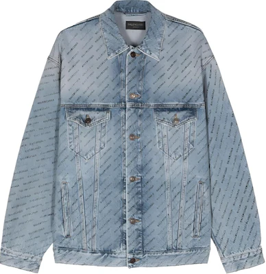 Balenciaga 藍色Logo印花牛仔外套-常規版型長袖外套 799555TQW664141 Buy Balenciaga 藍色Logo印花牛仔外套-常規版型長袖外套 799555TQW664141