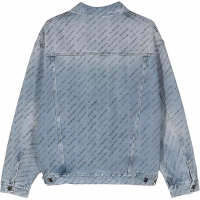 Balenciaga 藍色Logo印花牛仔外套-常規版型長袖外套 799555TQW664141 Lookbook Balenciaga 藍色Logo印花牛仔外套-常規版型長袖外套 799555TQW664141