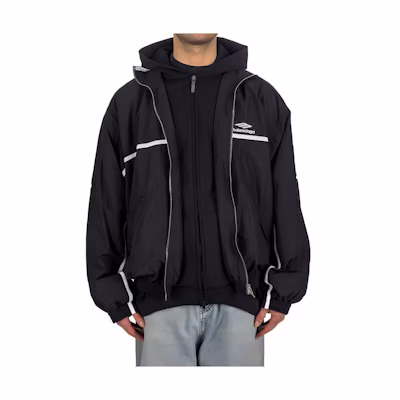 Balenciaga Logo Zip-Up Long Sleeve Jacket Loose Fit Black 773043TNQ251000