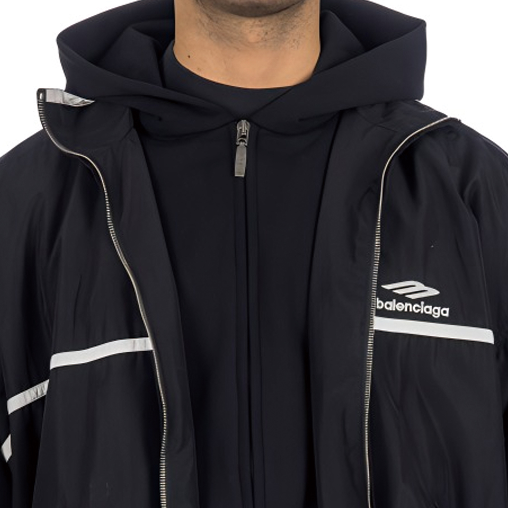 Balenciaga  Logo Zip-Up Long Sleeve Jacket Loose Fit Black 773043TNQ251000 圖 7