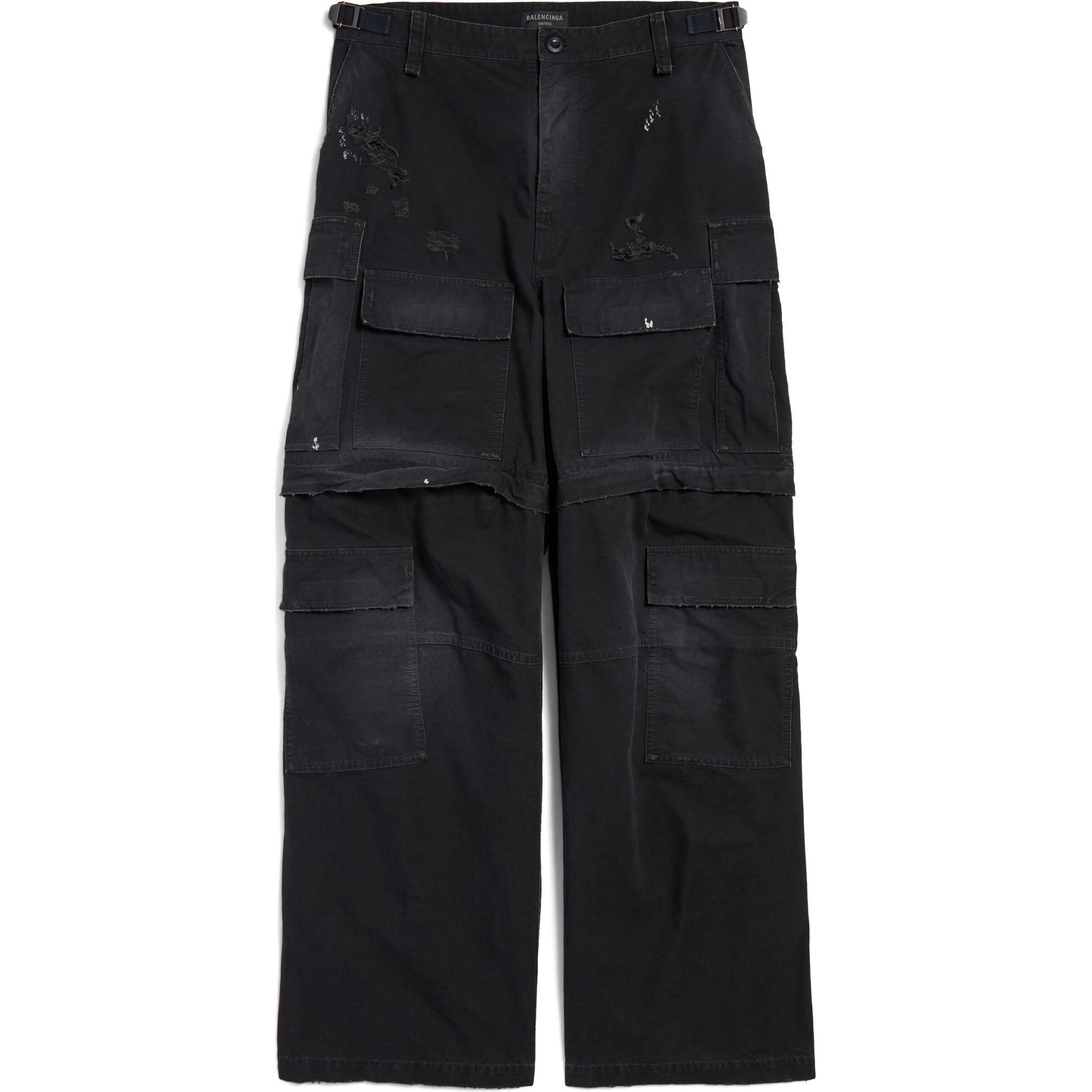 Balenciaga  Loose Fit Black Casual Pants with Invisible Zipper & Belt Loops 746493TQP141000