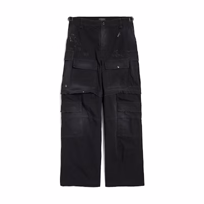 Balenciaga Loose Fit Black Casual Pants with Invisible Zipper & Belt Loops 746493TQP141000