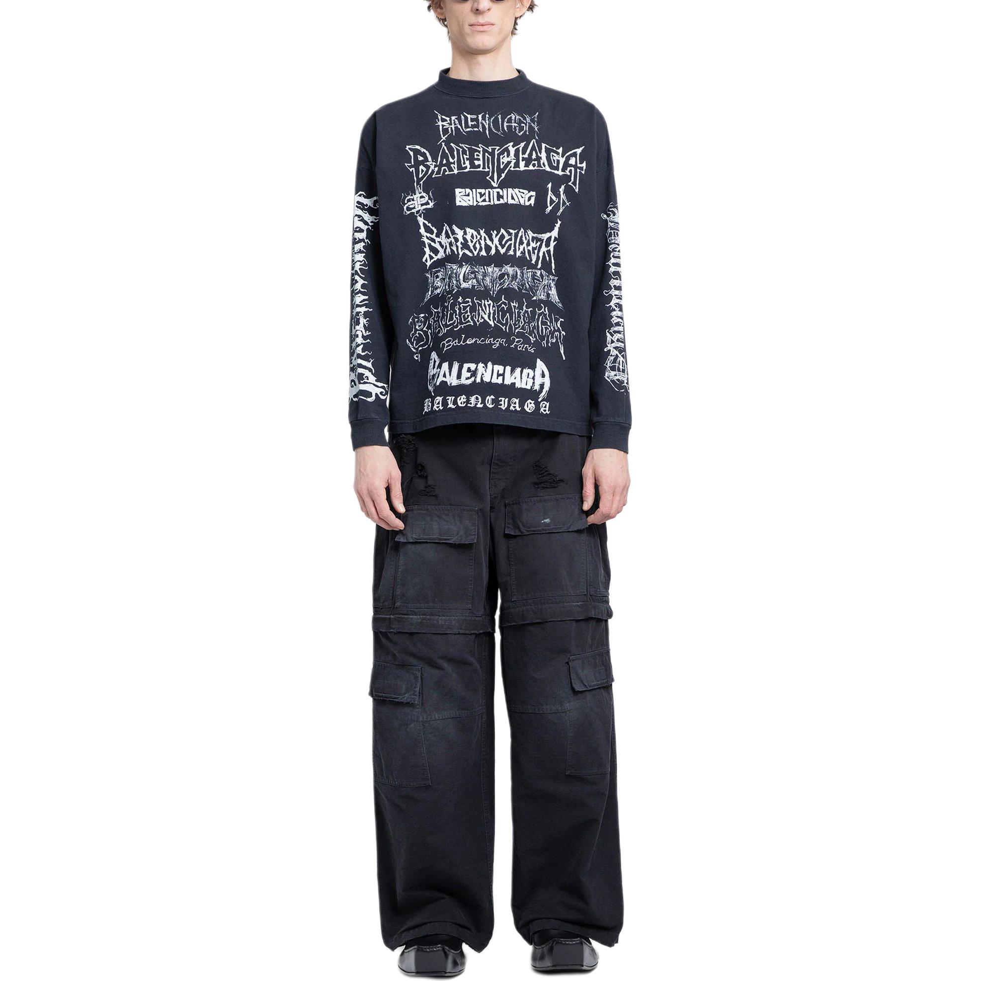 Lookbook Balenciaga 寬鬆版型黑色多口袋拉鍊牛仔褲 773255TKP271000