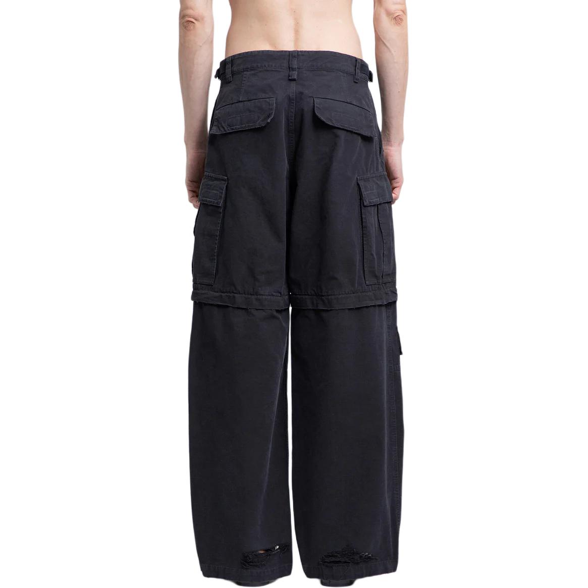 Shop Balenciaga 寬鬆版型黑色多口袋拉鍊牛仔褲 773255TKP271000