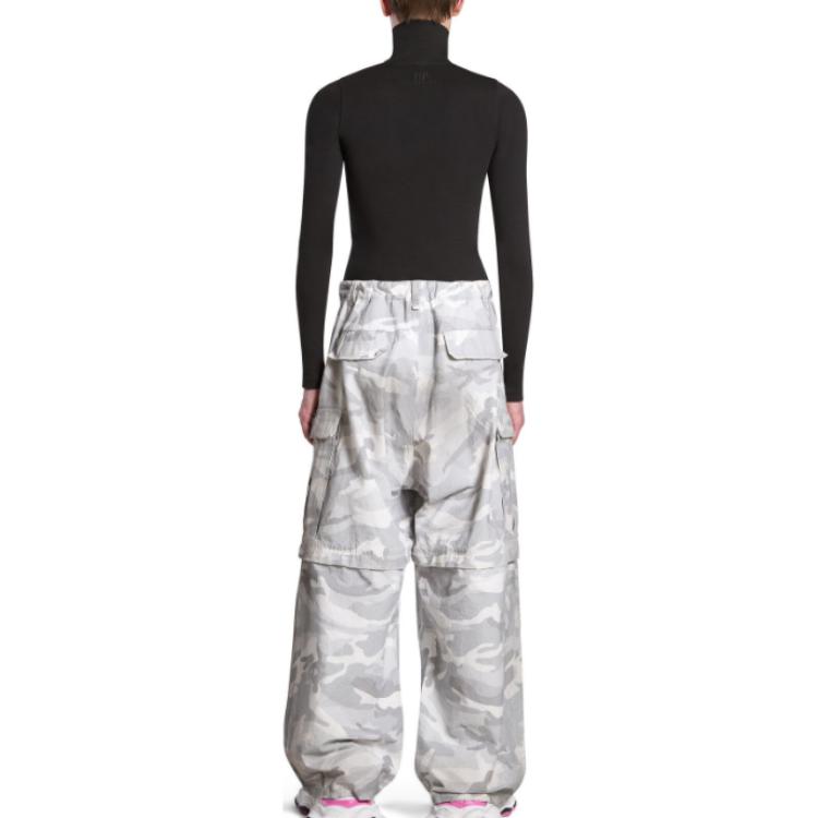 Details for Balenciaga Seluar Cargo Camo Longgar dengan Tali Serut dalam Kelabu Terang. 791053TQLA71400