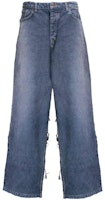 Balenciaga Loose Fit Wide-Leg Zipper Pants Blue Casual Trousers. 738751TOW554702 Balenciaga Loose Fit Wide-Leg Zipper Pants Blue Casual Trousers. 738751TOW554702