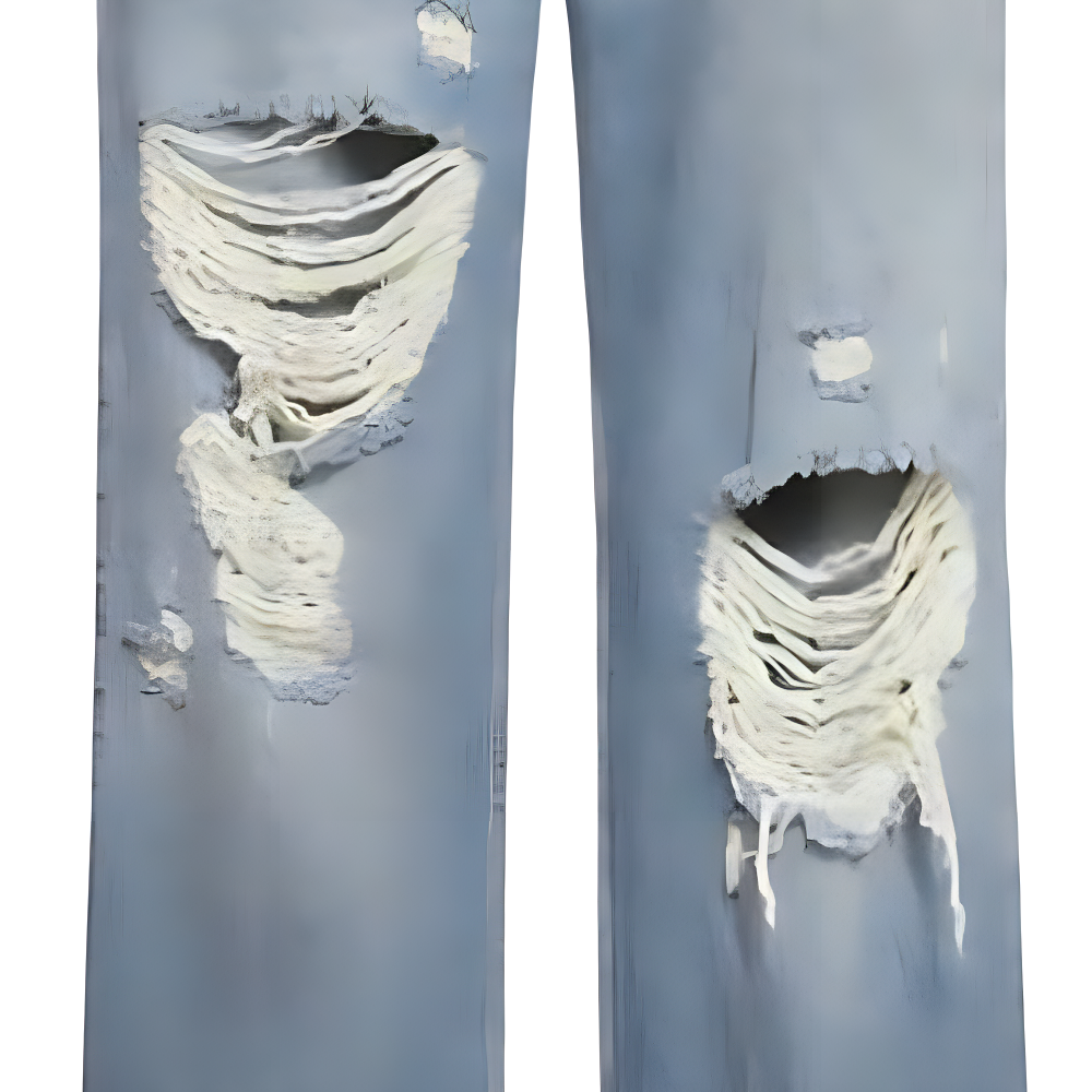 Details for 발렌시아가 미드웨이스트 디스트레스 버튼 스트레이트 진 블루. 745151THW254245