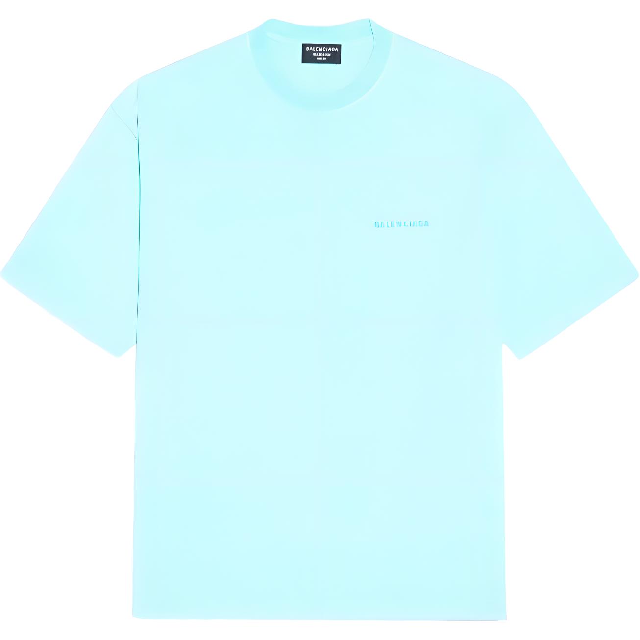 Balenciaga  Mint Green Logo Embroidered Oversized T-Shirt. 612966TLVB93062