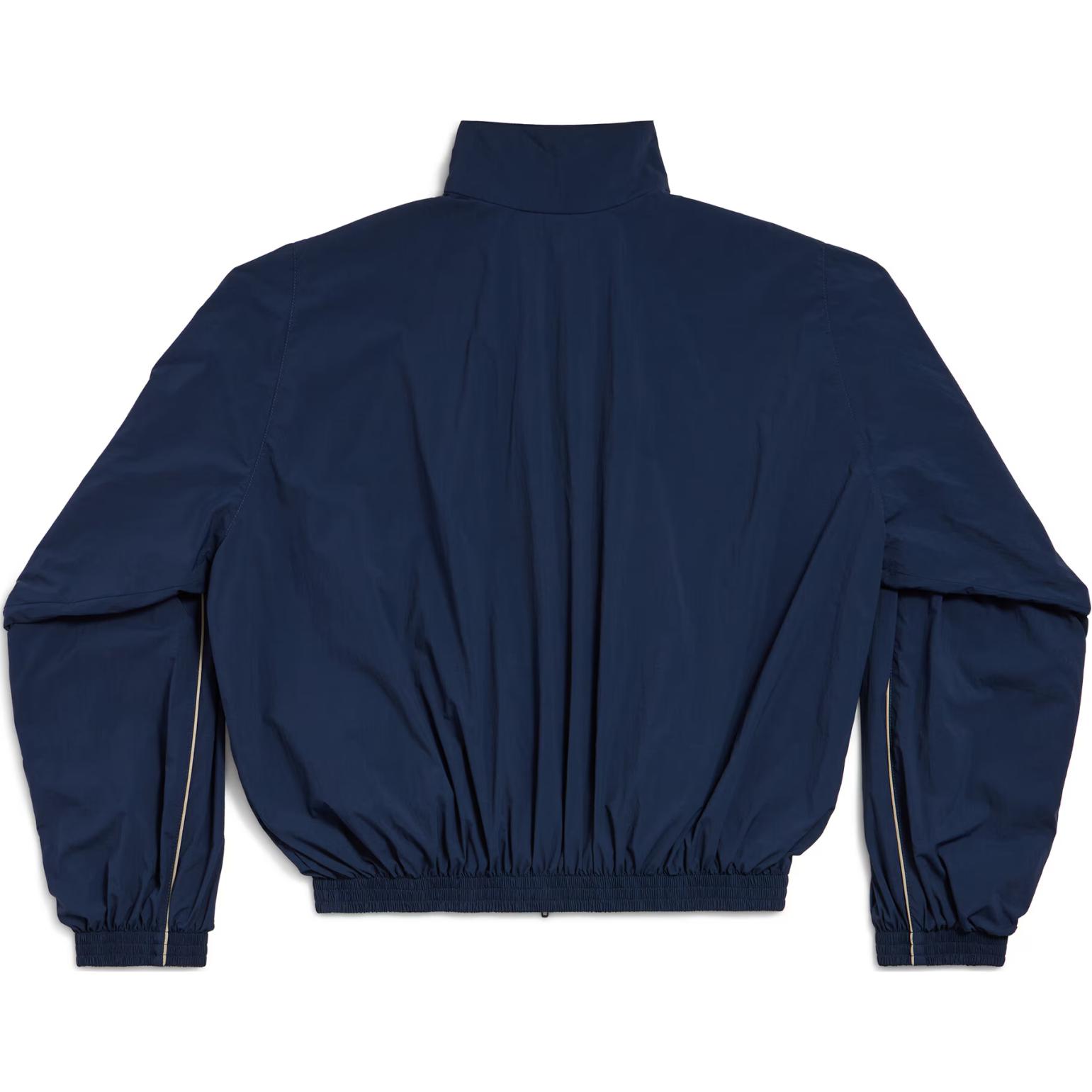Balenciaga  Navy Blue Embroidered Logo High-Neck Loose-Fit Jacket. 811929TRO328065 圖 3
