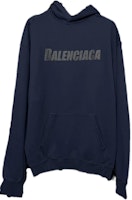 Balenciaga Navy Blue Loose Fit Hoodie with Letter Print. 729361TNVL24450 Balenciaga Navy Blue Loose Fit Hoodie with Letter Print. 729361TNVL24450