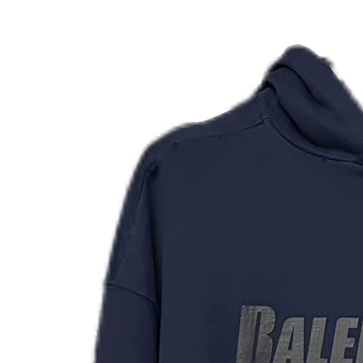 Shop 巴黎世家海军蓝宽松字母印花连帽衫 729361TNVL24450