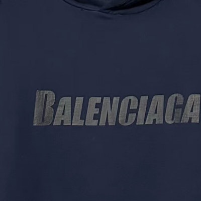 巴黎世家海军蓝宽松字母印花连帽衫 729361TNVL24450 Purchase 巴黎世家海军蓝宽松字母印花连帽衫 729361TNVL24450