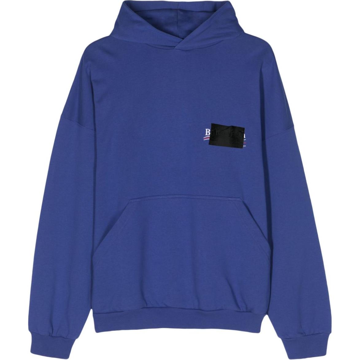 Balenciaga  Navy Blue Oversized Hoodie Pullover Sweatshirt 739024UTNVG24019