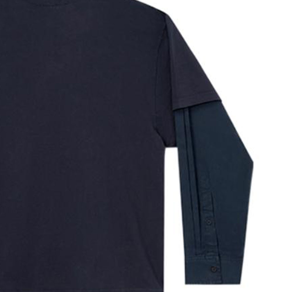 Purchase Balenciaga  Navy Logo Patch Long Sleeve Crewneck Regular Fit T-Shirt 671401TLVF38447
