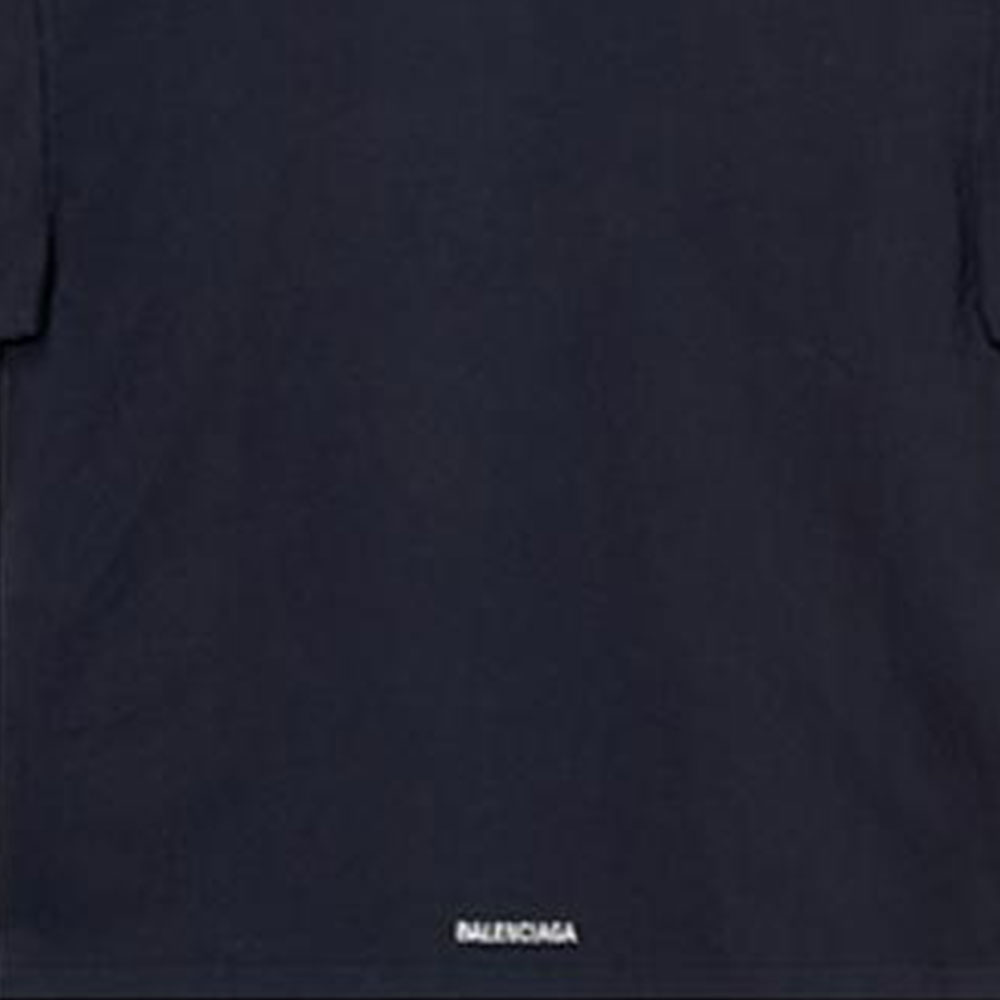 Details for Balenciaga  Navy Logo Patch Long Sleeve Crewneck Regular Fit T-Shirt 671401TLVF38447