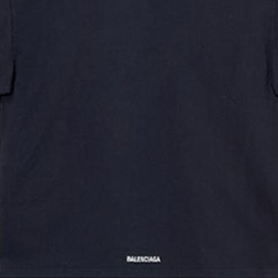 Balenciaga Navy Logo Patch Long Sleeve Crewneck Regular Fit T-Shirt 671401TLVF38447 Details for Balenciaga Navy Logo Patch Long Sleeve Crewneck Regular Fit T-Shirt 671401TLVF38447