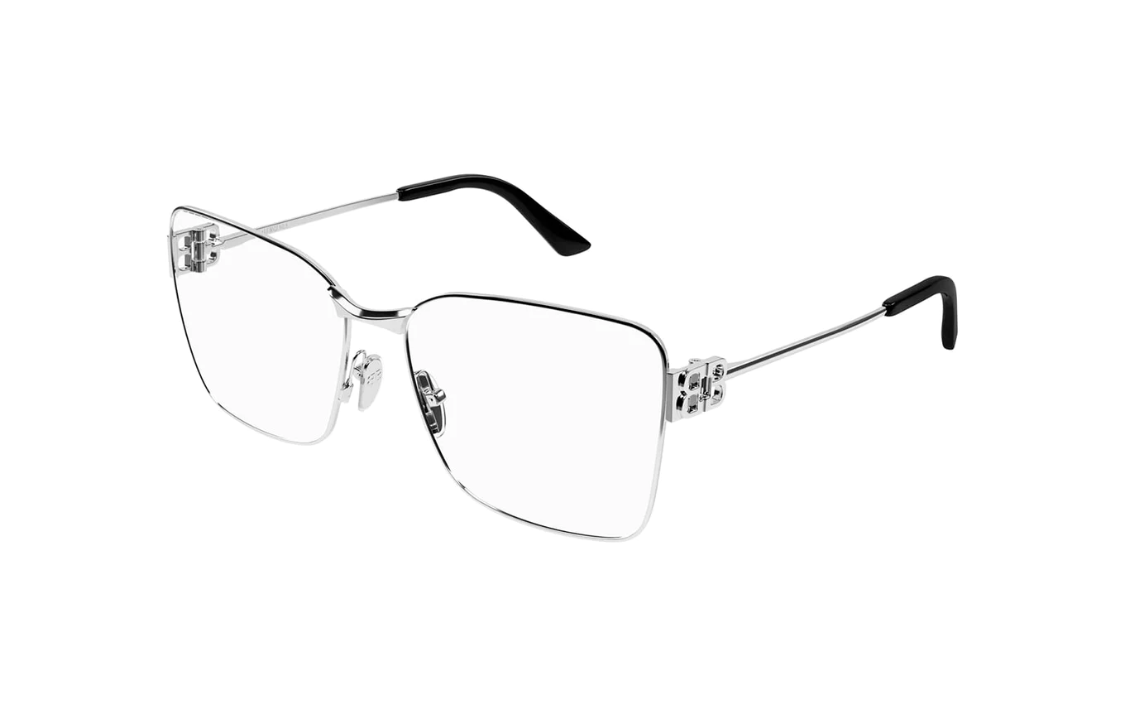 Order Balenciaga 光學銀色不規則金屬眼鏡 雙B標誌款式 BB0339O002