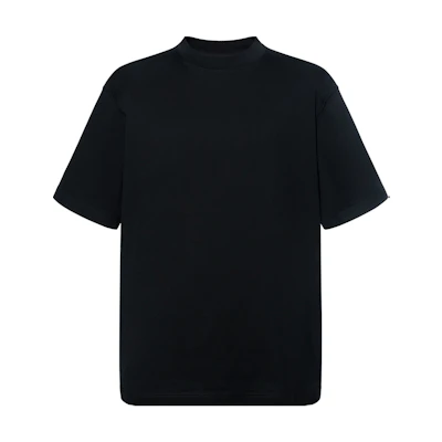 Balenciaga Oversized Black Crewneck Plain T-Shirt Regular Fit 773286TPVO71000
