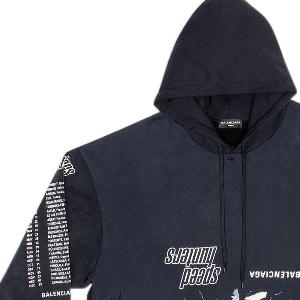 Cheap Balenciaga  Oversized Black Hoodie with Reverse Letter Print. 698156TMVD11000