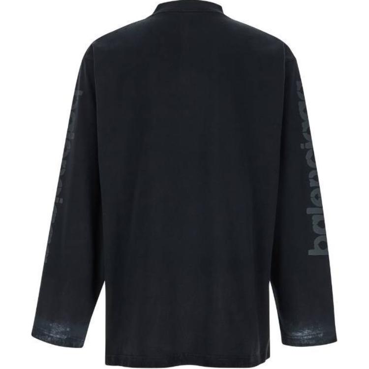 Lookbook Balenciaga 寬鬆黑色拼色標誌連帽衫/衛衣 790365TQVU41083